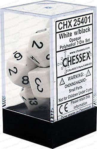 CHX 25401 - Opaque White/Black 7 Die Set