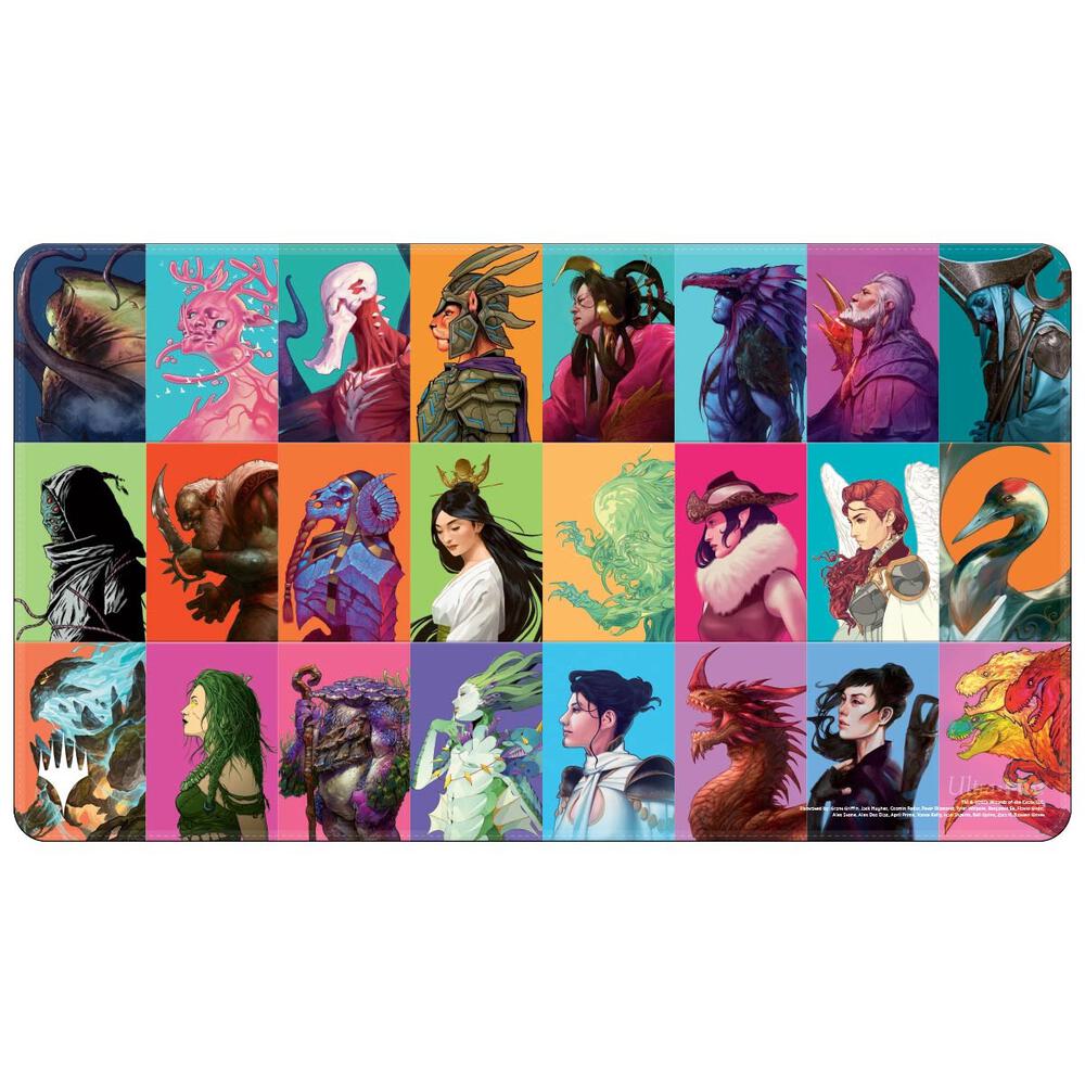 Commander Masters Pop Collage White Stitched Standard Gaming Playmat for Magic: The Gathering - Ultra Pro Playmats