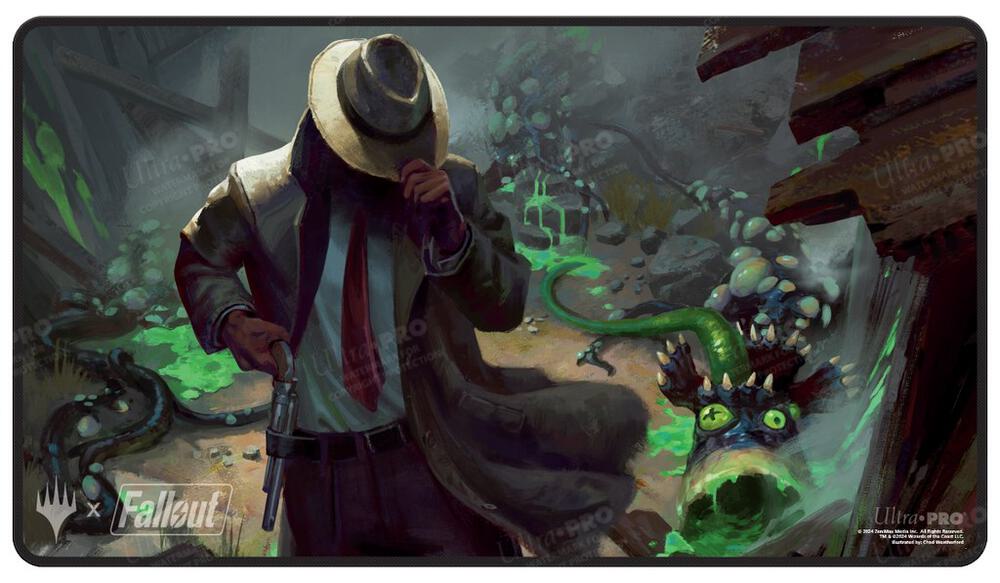 Fallout Mysterious Stranger Black Stitched Standard Gaming Playmat for Magic: The Gathering - Ultra Pro Playmats
