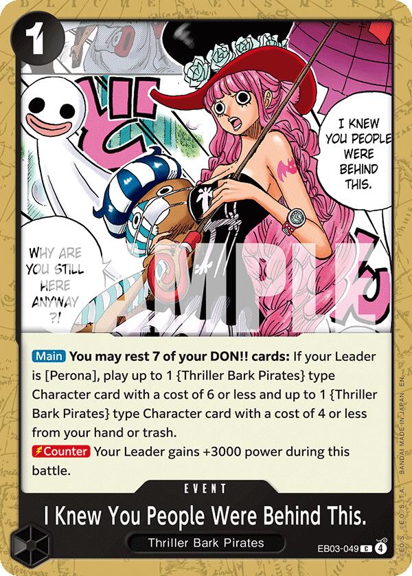 I Knew You People Were Behind This. [Extra Booster: One Piece Heroines Edition]