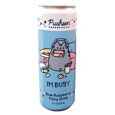 Pusheen Blue Raspberry Fizzy Drink 12 oz Can