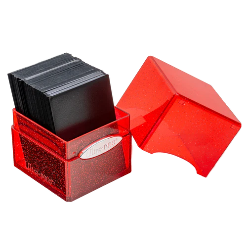 Satin Cube - Red Glitter Deck Box